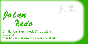 jolan nedo business card